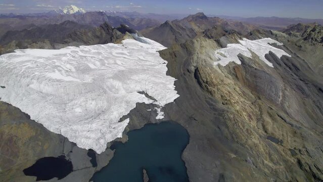 Aerial view of the Pastoruri Glacier, Ancash. Peru
