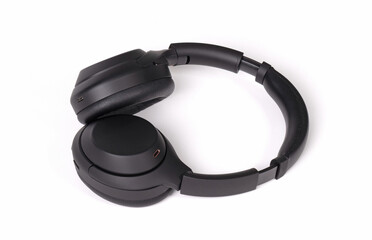 Wireless headphone on white background