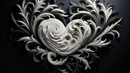 black and white heart  background