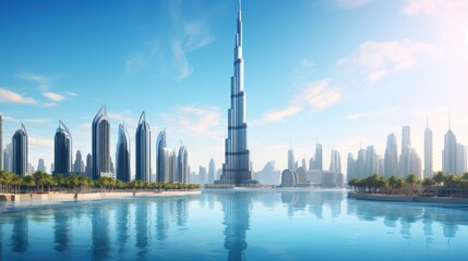 Beautiful looks over Dubai. Big buildings and incredible views.