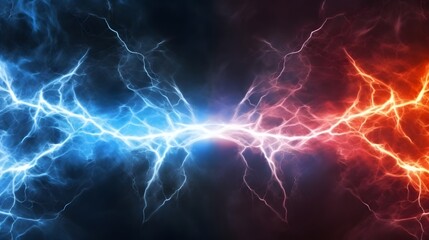 Fire and ice fractal lightning, plasma power background