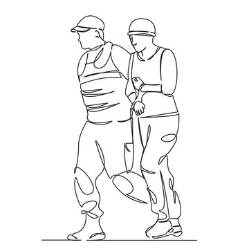 line art arrest: two figures clip art preview