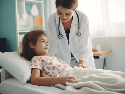 Children's doctors examine children's physical and psychological conditions in the hospital