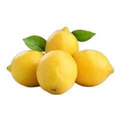 Lemons isolated on transparent or white background
