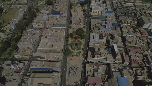 Aerial view of the Civic Walk of Tacna. Peru