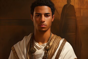 Portrait of a beautiful ancient Egyptian man.