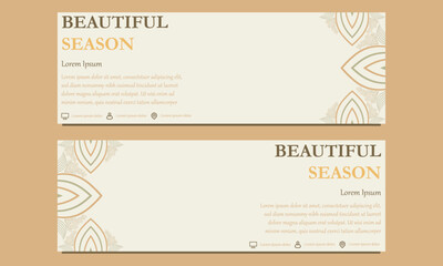 abstract floral soft color horizontal banner template. Suitable for web banner, banner and internet ads