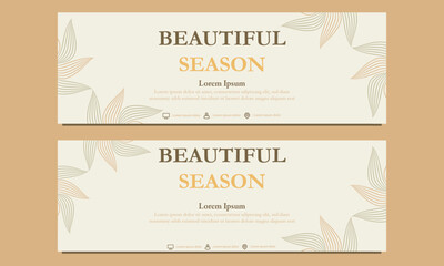 abstract floral soft color horizontal banner template. Suitable for web banner, banner and internet ads