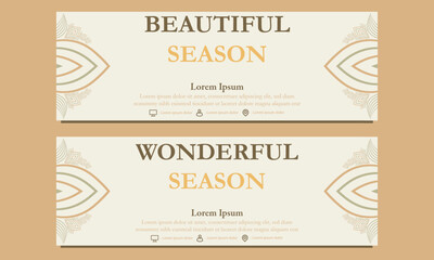 abstract floral soft color horizontal banner template. Suitable for web banner, banner and internet ads