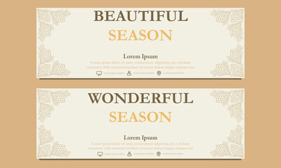 abstract floral soft color horizontal banner template. Suitable for web banner, banner and internet ads