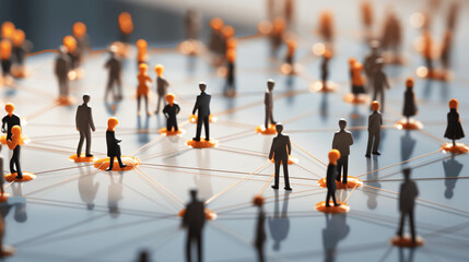 Obraz premium Social network and networking concept. 3D illustration. Network of people.