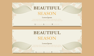 abstract floral soft color horizontal banner template. Suitable for web banner, banner and internet ads