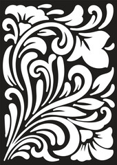 Beautiful Floral Stencil Illustration Background