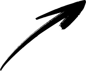 Black Vector Inky Sketch Arrow Right Symbol