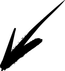 Black Vector Inky Sketch Arrow Down Symbol