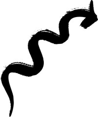 Black Vector Inky Sketch Arrow Right Symbol