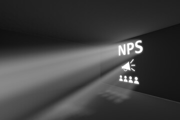 NPS rays volume light concept 3d illustration