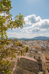 Cityscape overview of the town of Artá, Mallorca island, Spain (vertical)