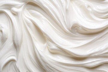 Close up macro of creamy white textures of mousse yogurt and sour cream