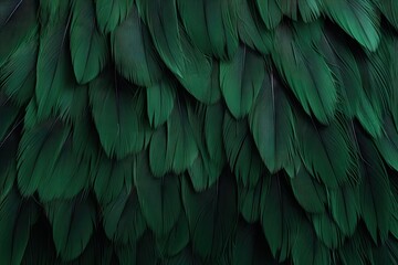 Obraz premium Close up of a bird s wing with dark green feathers creating a unique textured background for design