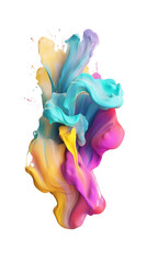 Fototapeta premium Explosion of colored oil paint isolated on white background..