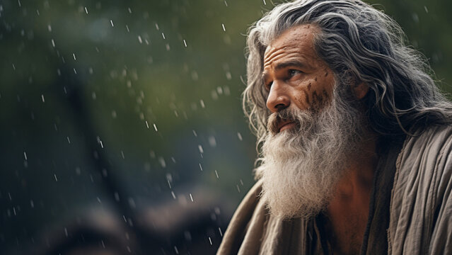 noah god, theme bible stiry , need clear face, old man