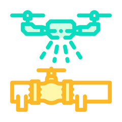 pipeline inspection drone color icon vector. pipeline inspection drone sign. isolated symbol illustration