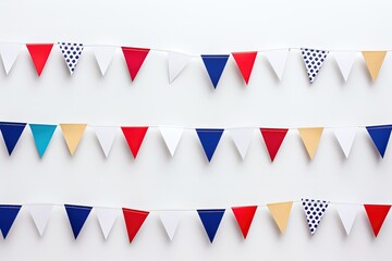 Decorative paper flags for white background