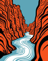 Zion National Park Landscape - The Narrows - obrazy, fototapety, plakaty