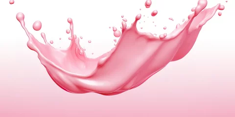 Foto op Plexiglas a splash of pink milk cream © candra