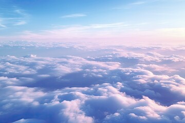 Drone providing aerial view from above clouds