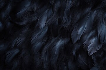 Elegant black feather wool with abstract light backdrop - obrazy, fototapety, plakaty