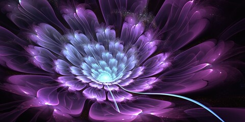 Obraz premium Beautiful purple flowers on black background