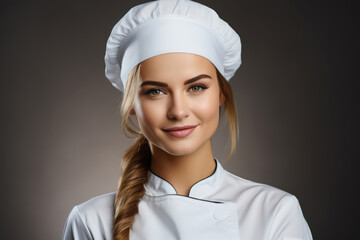Beautiful smiling young woman cook