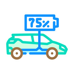 battery indicator electric color icon vector. battery indicator electric sign. isolated symbol illustration