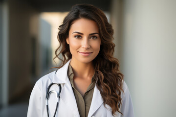 Portrait of a beautiful female doctor in uniform
