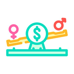 gender wage gap feminism woman color icon vector. gender wage gap feminism woman sign. isolated symbol illustration