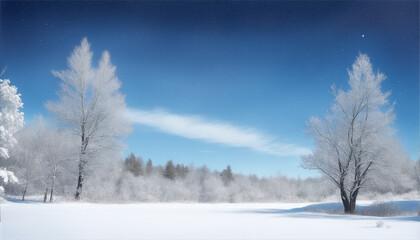 Fototapeta premium The winter mountains landscape, winter landscape with snow and trees