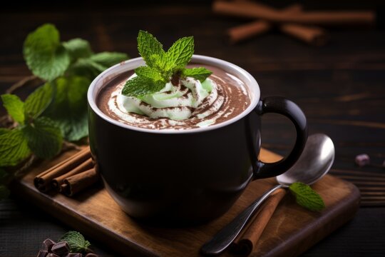 Indulging in the warmth of a delicious peppermint mocha amidst the chill of winter