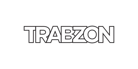 Fototapeta premium Trabzon in the Turkey emblem. The design features a geometric style, vector illustration with bold typography in a modern font. The graphic slogan lettering.