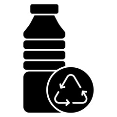 Conceptual solid design icon of bottle recycling
