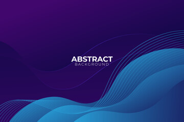 Abstract dark blue banner template. Vector minimal wavy line background with text for social media cove