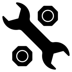 Editable design icon of spanner