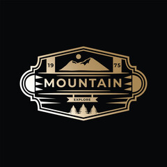 Premium Outdoor Hiking Mountain Badge Logo Design