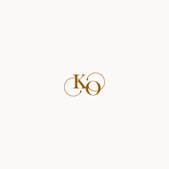 initial logo letter KO luxury design with elegant line concept - obrazy, fototapety, plakaty