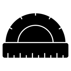 A solid design icon of protractor scale 