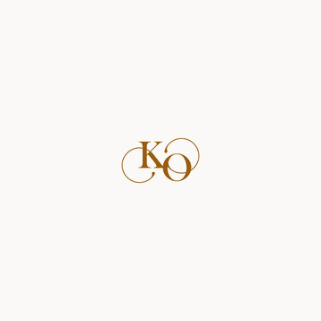 initial logo letter KO luxury design with elegant line concept