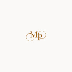 initial logo letter MP luxury design with elegant line concept