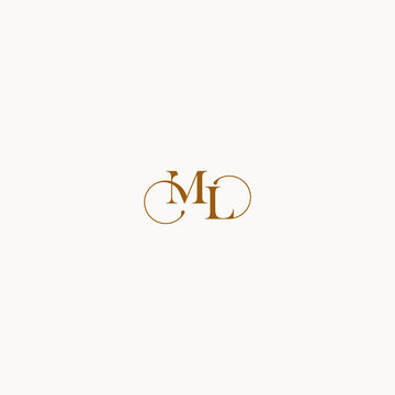 initial logo letter ML luxury design with elegant line concept