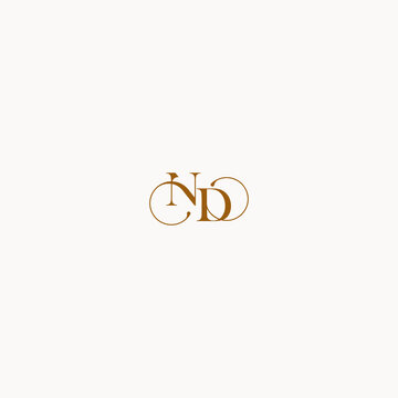 initial logo letter ND luxury design with elegant line concept